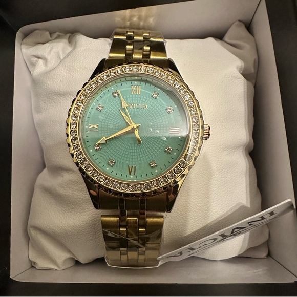 NIB INVICTA Wildflower Women’s Watch - 33mm, Gold & Tiffany Blue (69232)